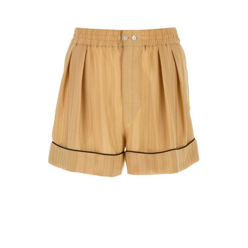 Saint Laurent Men Embroidered Silk Bermuda Shorts